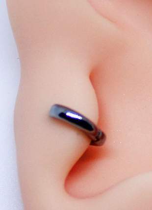 Mini Piercing Argola Folheada a Ródio Negro 4,5mm
