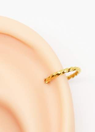 Piercing Segmento Clicker em Aço Cirúrgico PVD Gold 8mm