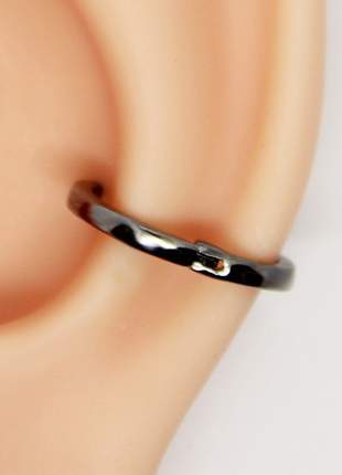 Piercing Conch Liso Clicker (Folheada a Ródio Negro)