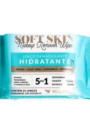 Lenço demaquilante hidartante - soft skin 5 em 1 - 25 lenços