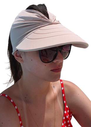 Viseira proteção solar uv50+ turbante bandana piscina praia