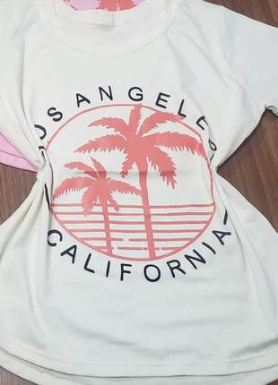 Blusa tshirt manga curta losangeles california viscolaycra