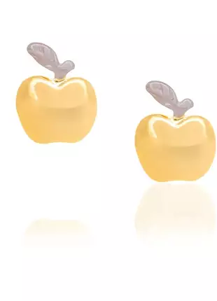 Brinco Rommanel  formato maçã folheado a ouro 520162