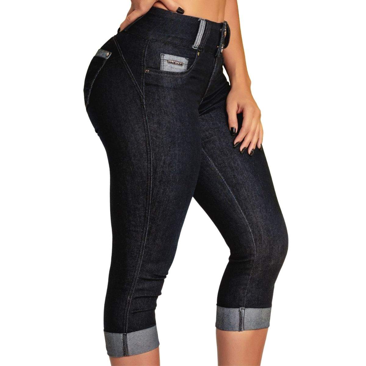 Calça pit bull jeans escuro feminina empina bumbum 60125 - R