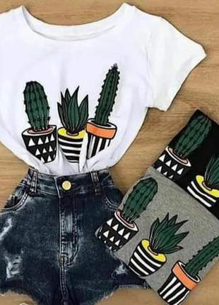 Blusa cactus t-shirt manga curta viscolaycra