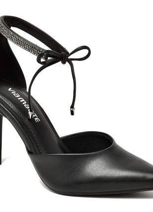 Scarpin feminino preto via marte clássico moda tendência 224405p