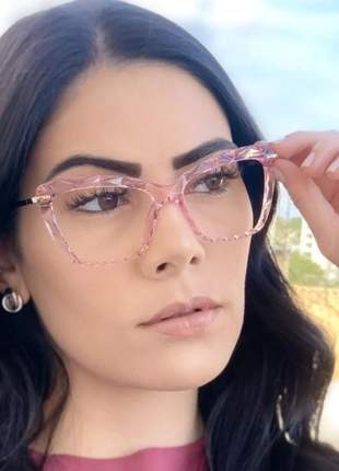 Óculos armação para grau incolor transparente estilo gatinho dolce gabbana moda blogueira
