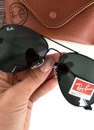 Óculos de sol aviador todo preto lente escura proteção ban uv400 moda praia 2022 blogueira