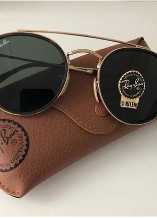 Óculos de sol double bridge de cristal proteção uv400 moda praia 2022 blogueira