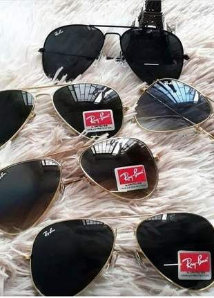 Kit 05 oculos de sol ray ban aviador clássico cores variadas proteção uv400 feminino