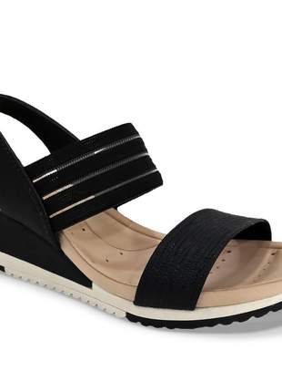 Sandália anabela feminina preto modare confortável coleção nova 7123107p