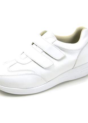 Sapato pierrô feminino ortopédico couro legítimo cor branco