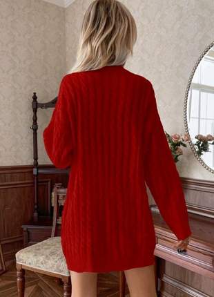 Vestido vermelho mangas compridas outono inverno