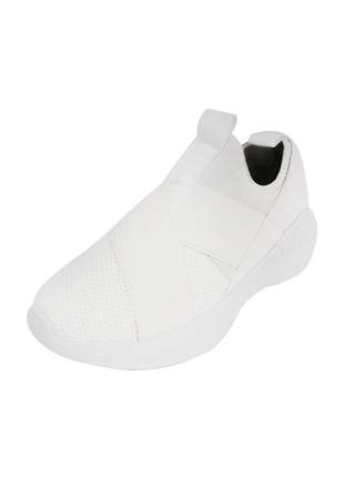 Tênis helena slip on com elástico casual macio feminino branco dali shoes