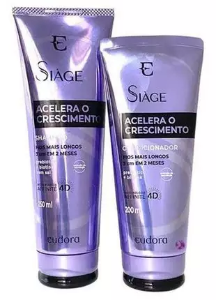 Siage shampoo+condicionador acelera o crescimento + brinde