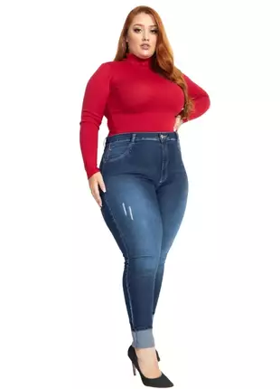 Calça biotipo jeans feminina skinny plus size 28604