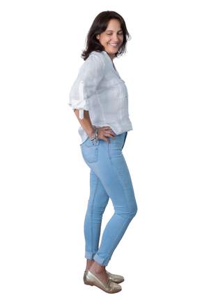 Calça lara cintura alta skinny cinta modeladora dali jeans