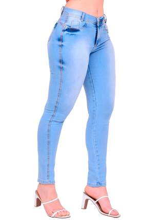 Calça jeans feminina cós alto lycra (hot pants)