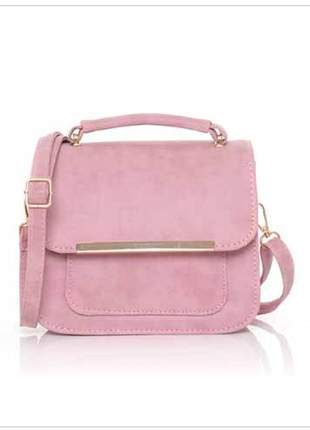 Bolsa bag daniela cinza - bolsa feminina, de mão e tiracolo, casual e festa, cor rosa