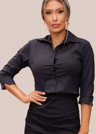 Camisa meia manga (3/4) slim | moda evangélica | blusa feminina | plus size