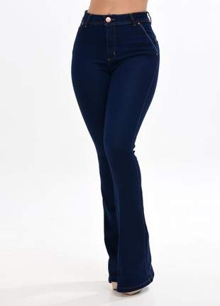 Calça jeans flare amaciada feminina modeladora lançamento