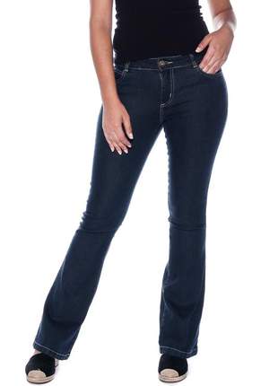 Calça jeans cintura alta flare feminina modela o corpo skiny