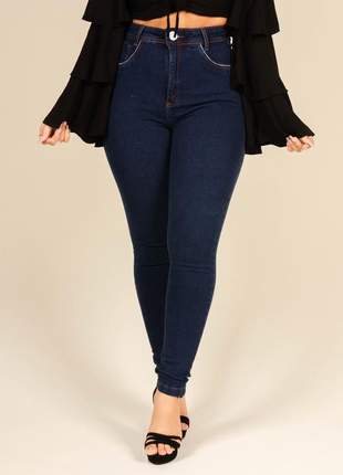 Calça jeans bruna skinny super lipo com cinta modeladora seca barriga feminina