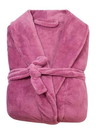 Roupão de banho microfibra adulto feminino frio inverno robe pijama