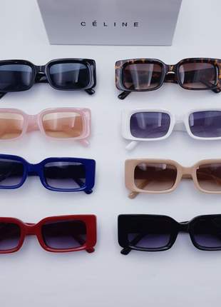 Óculos de sol celine retrô vintage fashion retangular proteção uv moda estilo blogueira