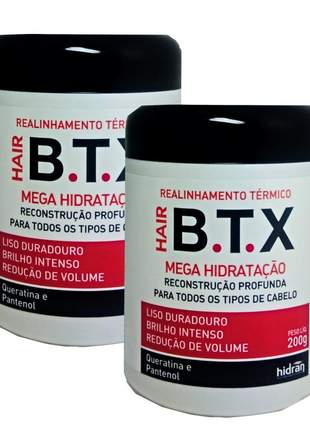 Hidran hair btx realinhamento termico 200g 02 unidades