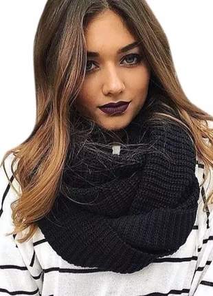 Cachecol maxi gola feminina lenço de tricot pashimina
