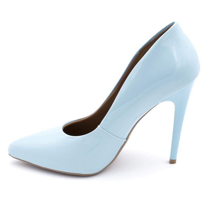 sapato azul claro feminino