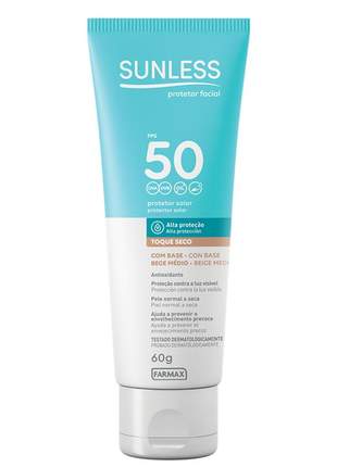 Protetor solar facial com base medio sunless fps 50 60g