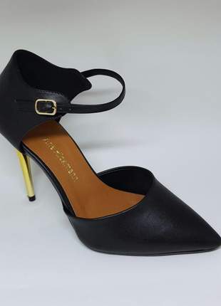 Sapatos femininos scarpins salto agulha ouro