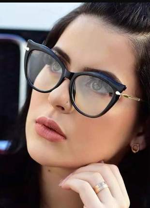 Óculos para grau feminino nova chic haste dourada
