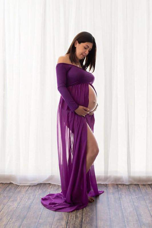 vestido longo de gravida