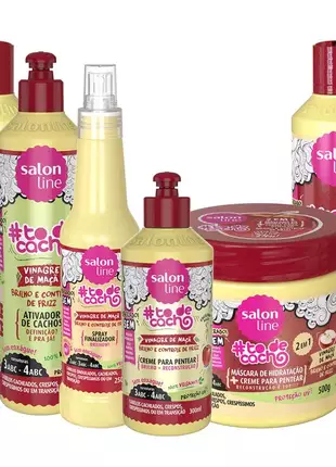Salon line vinagre de maçã completo todecacho vegano liberado 06 produtos